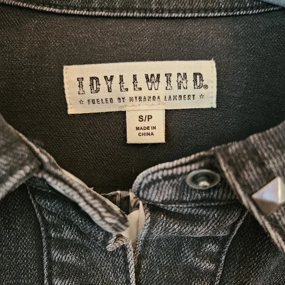 Idyllwind Western Studded Black Denim Belted Dress - Picture 5 of 7